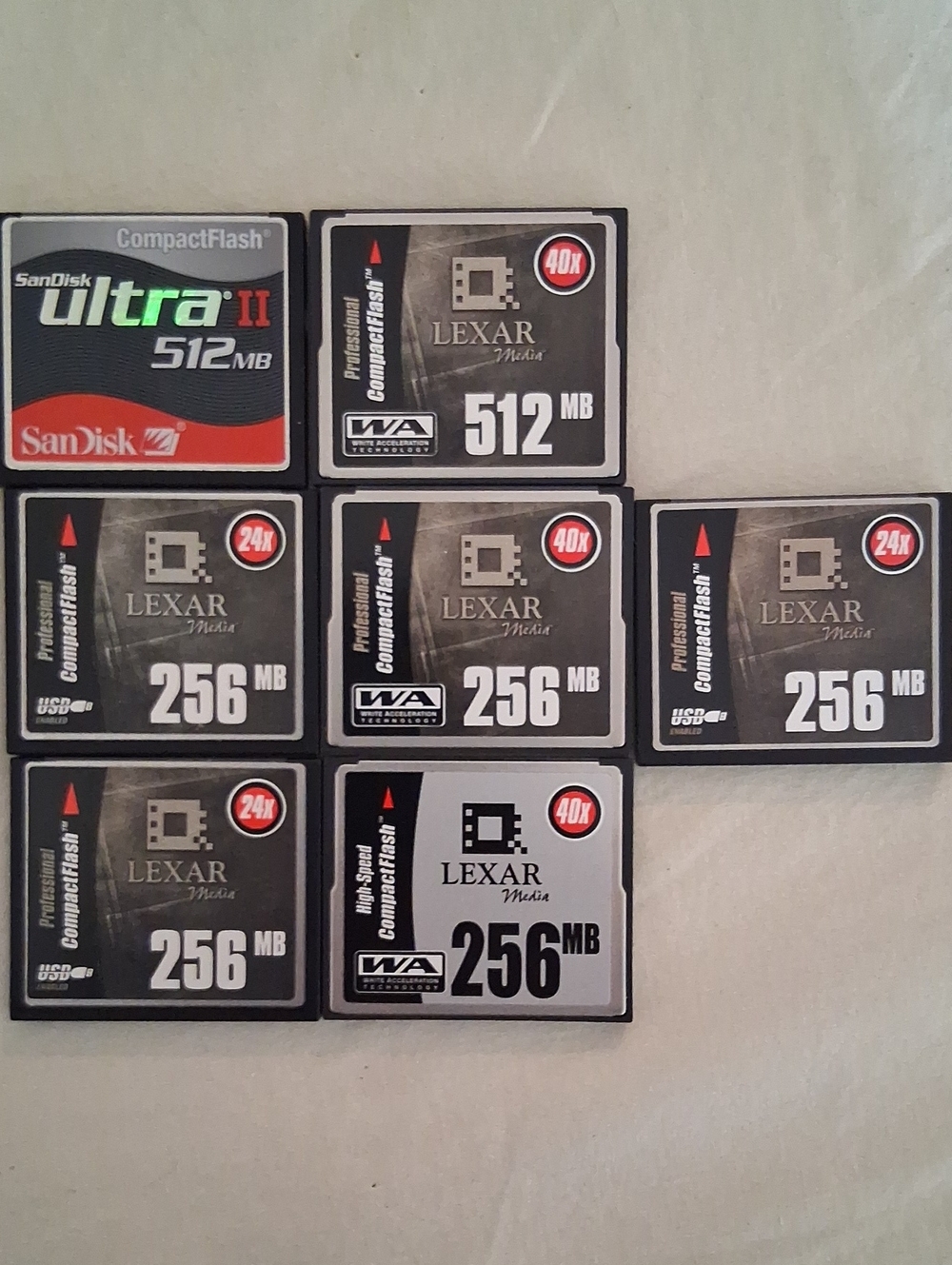 5pc. 256MB And 2pc 512 MB CompactFlash Memory Card - Black/Silver
